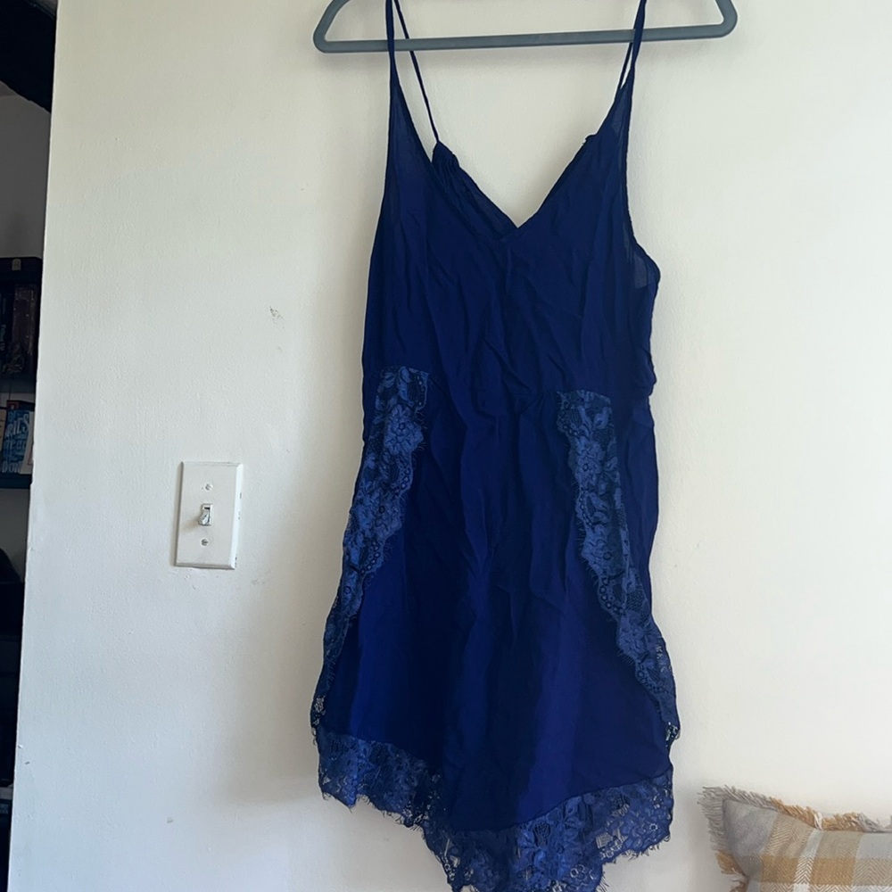 Free people intimates blue and lace tunic/dress